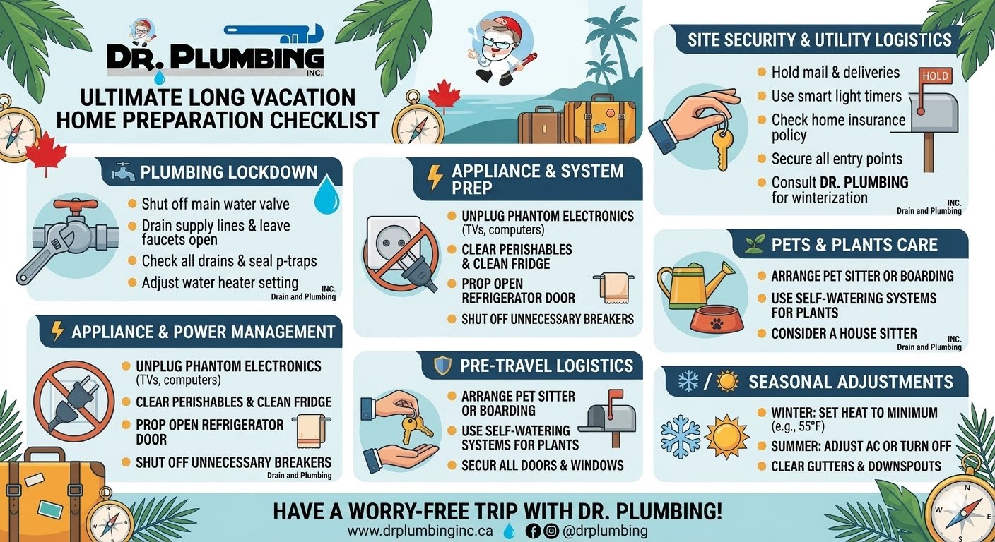 Ultimate Long Vacation Home Preparation Checklist — Dr. Plumbing Inc. Toronto